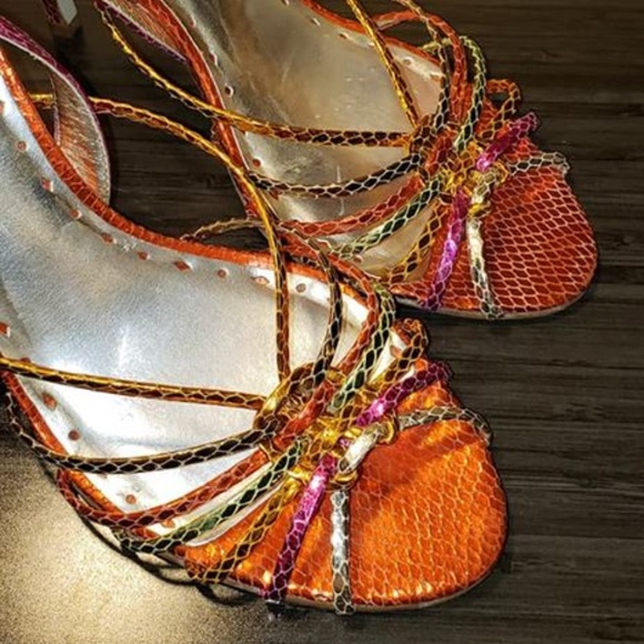 BCB Girls Shoes - BCB Girls Strappy Upper Leather Multicolor Heels